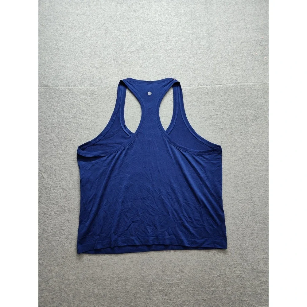 Lululemon‎ Women Athletic Tank Top 14 Blue Racerback Scoop Neck Gym Performance